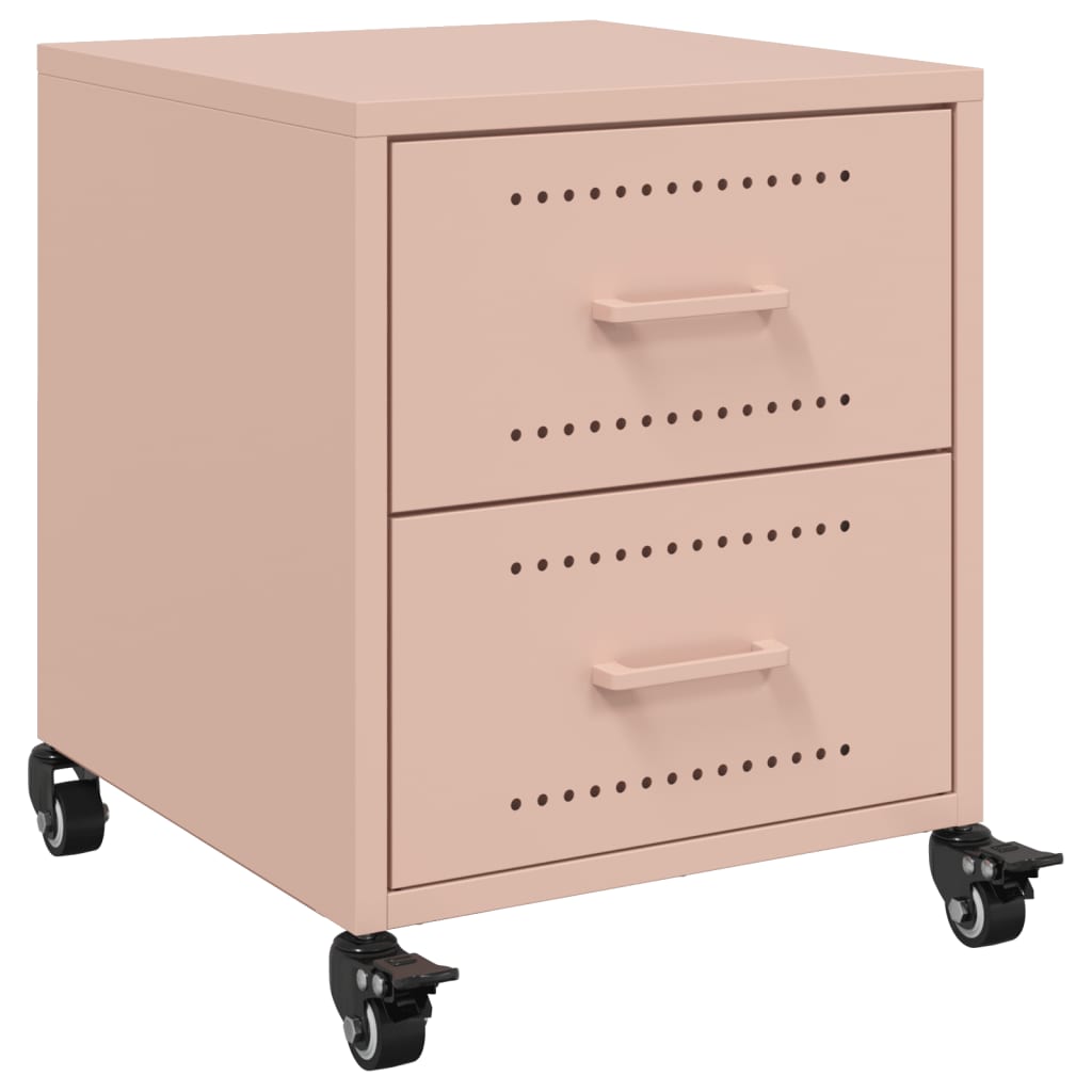 Tables de chevet 2 pcs rose 36x39x43,5 cm acier - XIOS