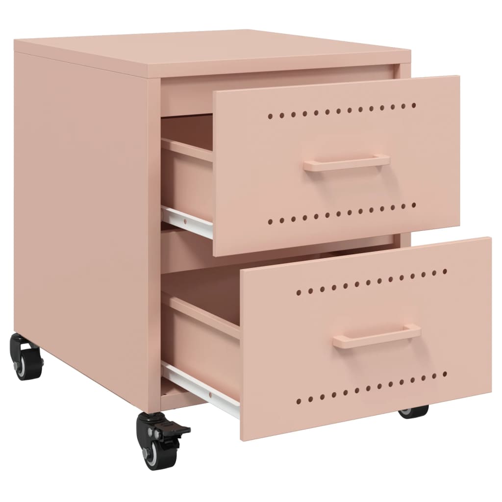 Tables de chevet 2 pcs rose 36x39x43,5 cm acier - XIOS