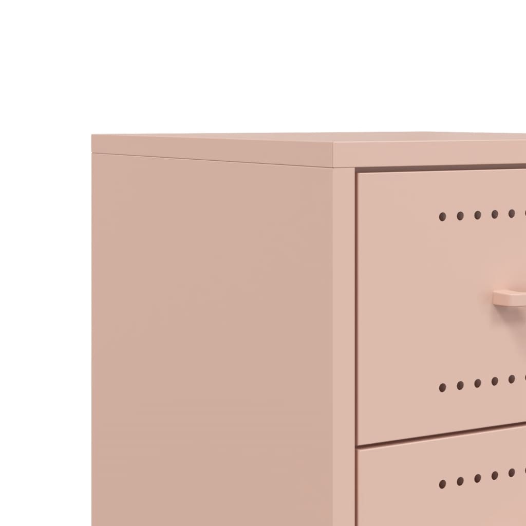 Tables de chevet 2 pcs rose 36x39x43,5 cm acier - XIOS