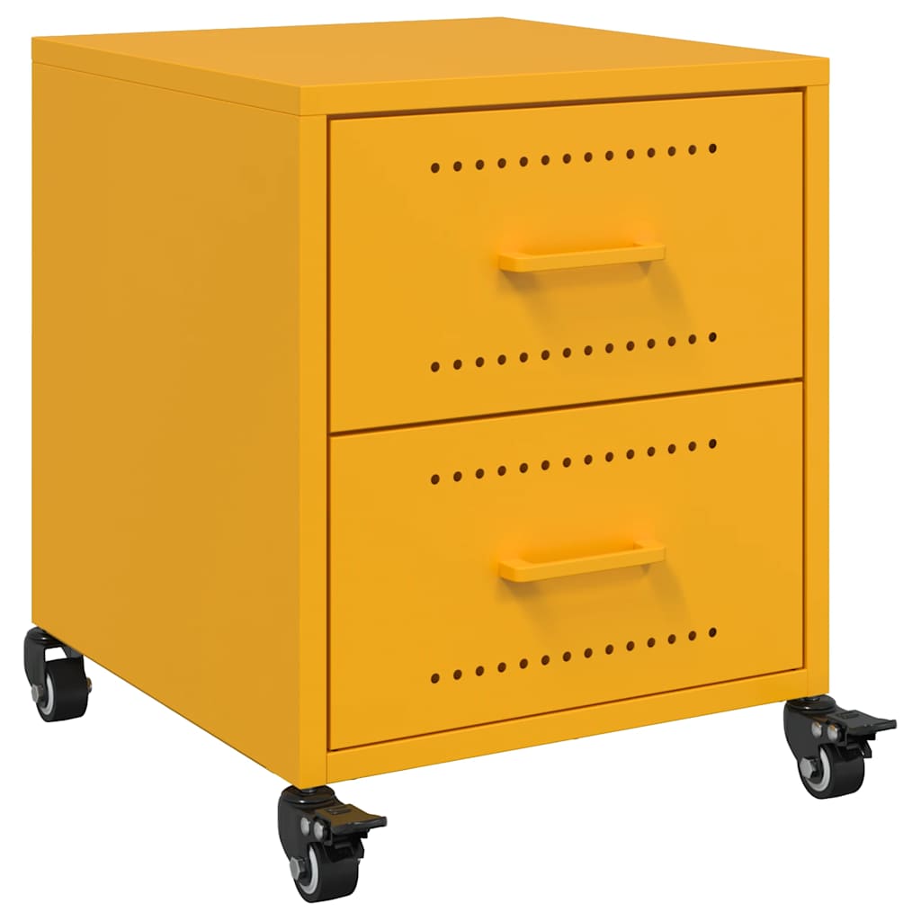 Tables de chevet 2 pcs jaune moutarde 36x39x43,5 cm acier - XIOS