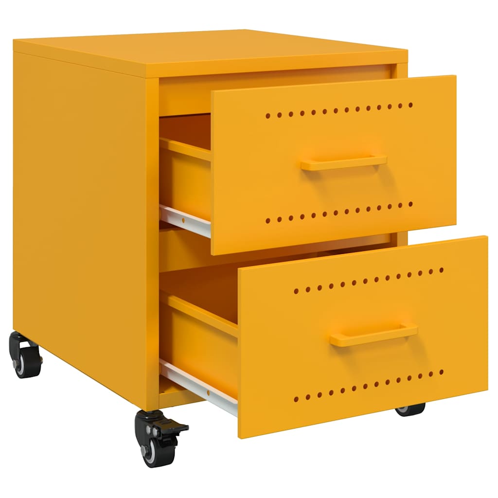 Tables de chevet 2 pcs jaune moutarde 36x39x43,5 cm acier - XIOS