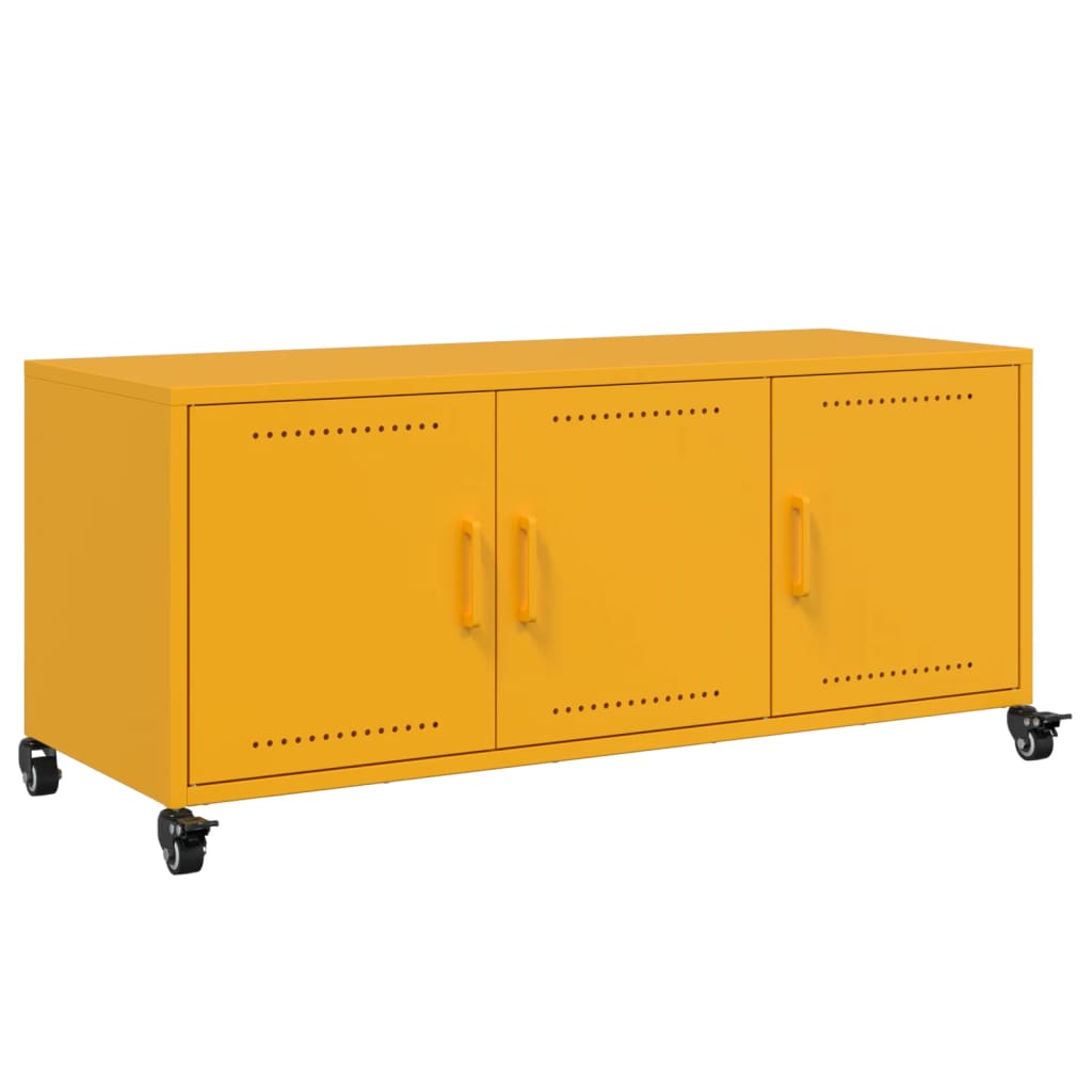 Meuble TV jaune moutarde 100,5x39x43,5 cm acier - XIOS