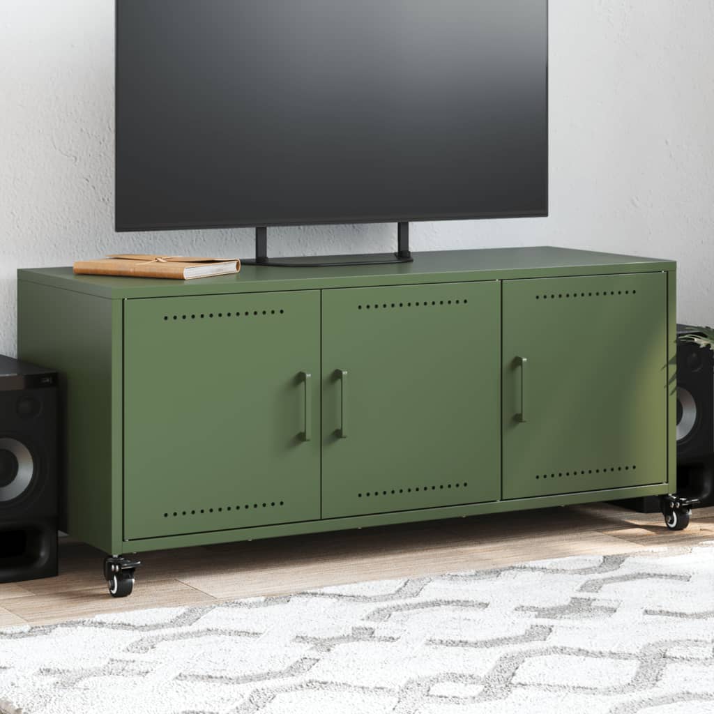 Meuble TV vert olive 100,5x39x43,5 cm acier - XIOS