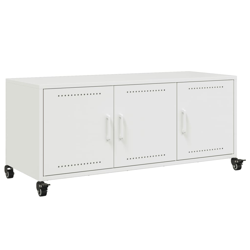 Meuble TV blanc 100,5x39x43,5 cm acier - XIOS
