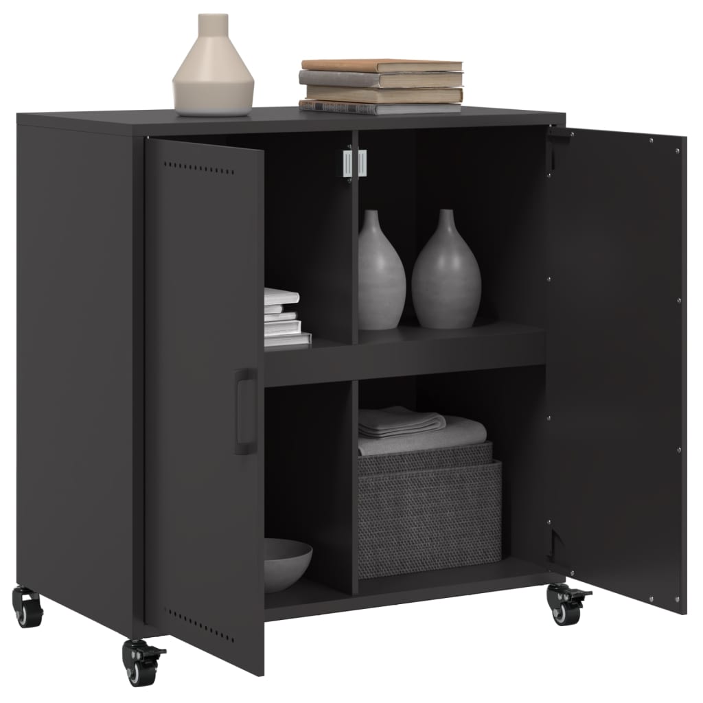 Buffet noir 68x39x72 cm acier - XIOS