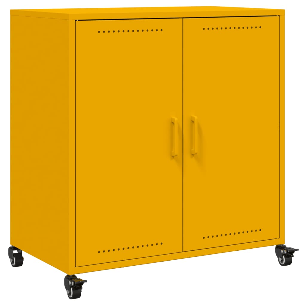 Buffet jaune moutarde 68x39x72 cm acier - XIOS