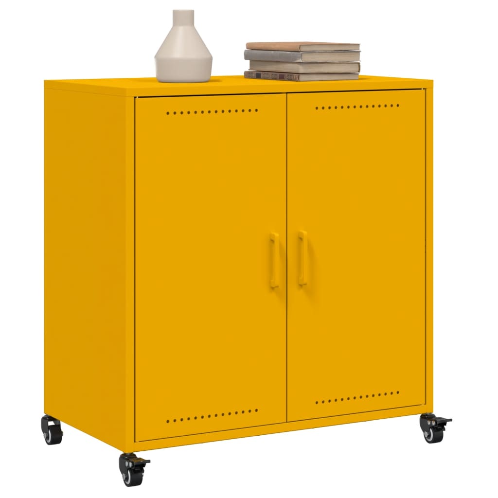 Buffet jaune moutarde 68x39x72 cm acier - XIOS