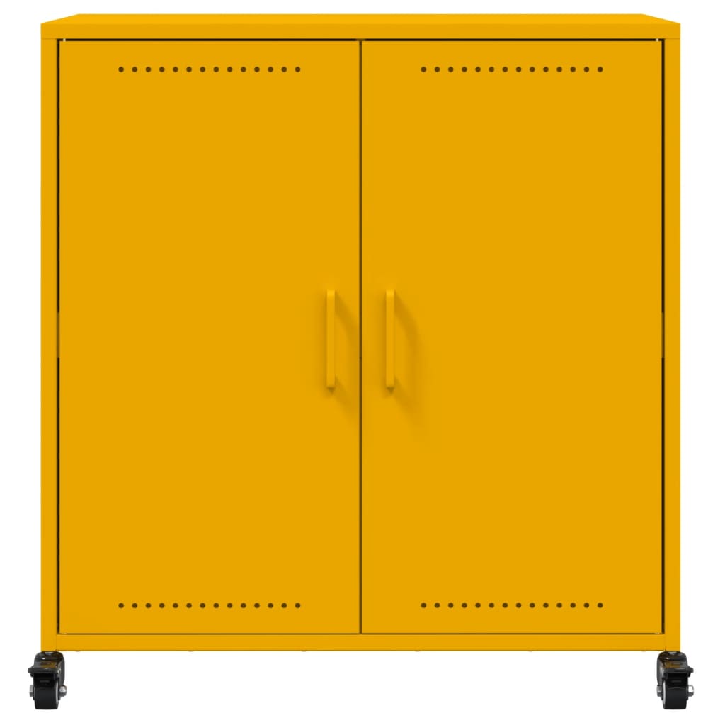 Buffet jaune moutarde 68x39x72 cm acier - XIOS
