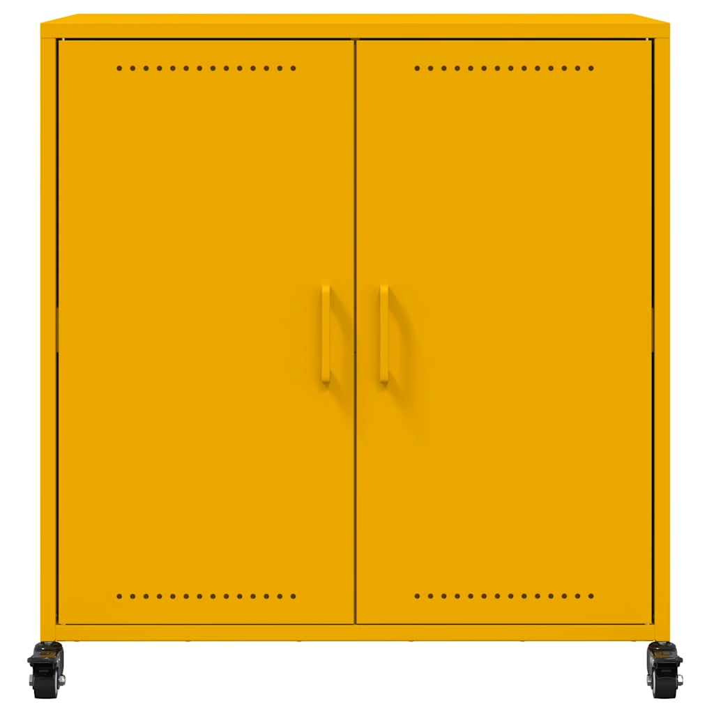 Buffet jaune moutarde 68x39x72 cm acier - XIOS
