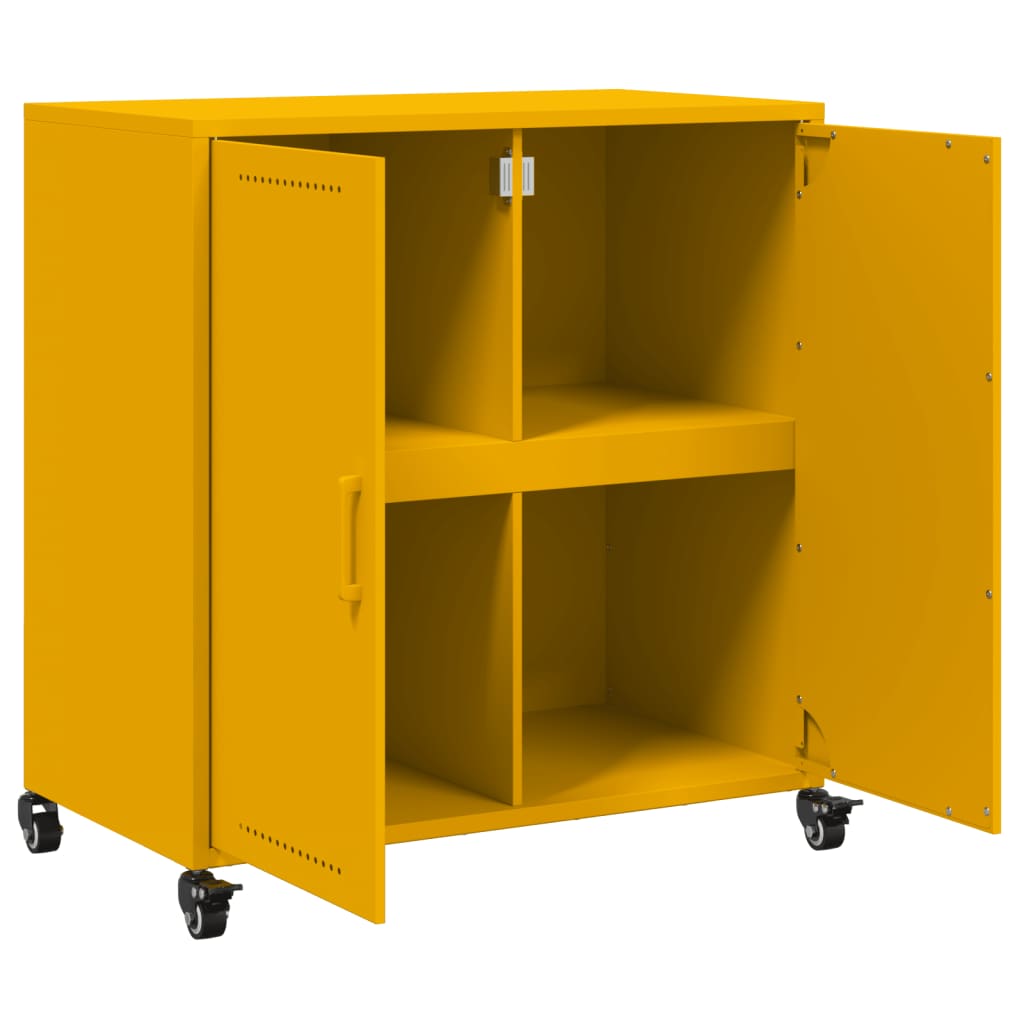 Buffet jaune moutarde 68x39x72 cm acier - XIOS