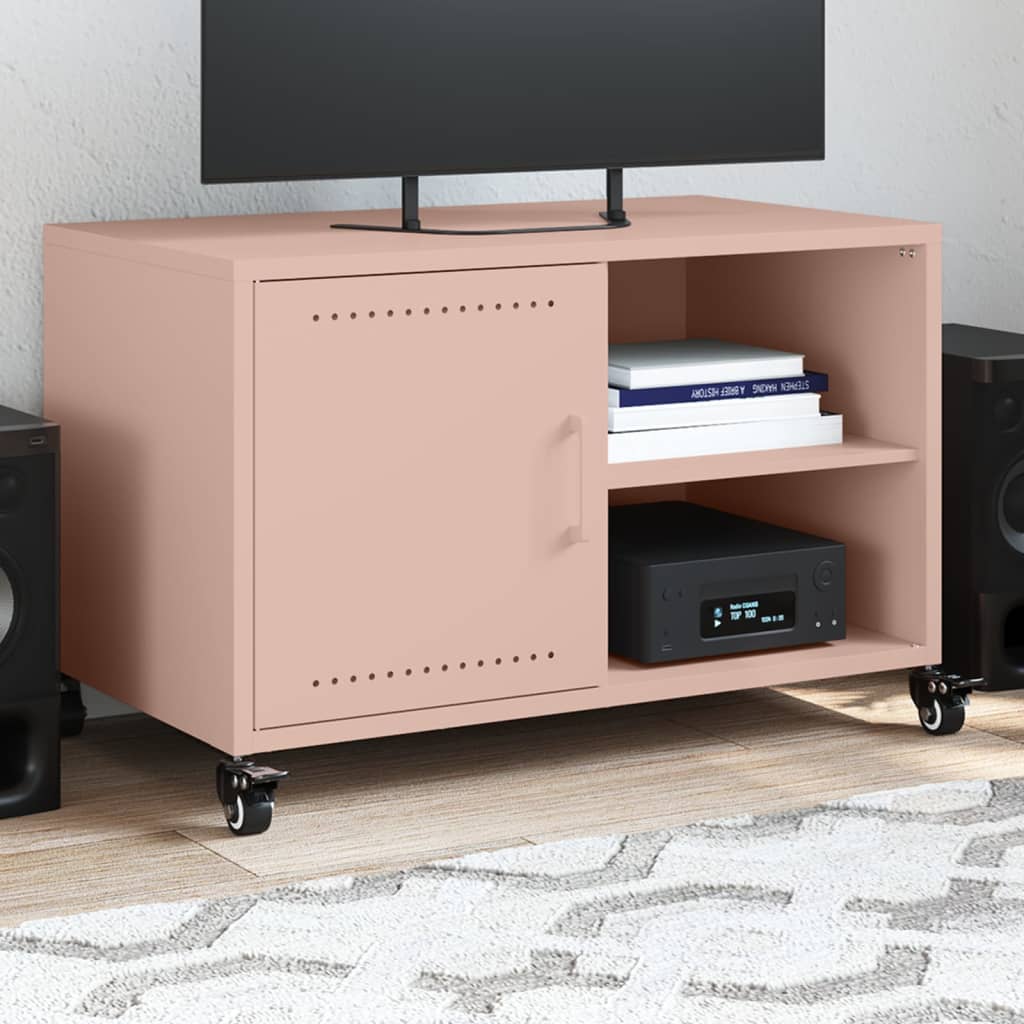 Meuble TV rose 68x39x43,5 cm acier - XIOS