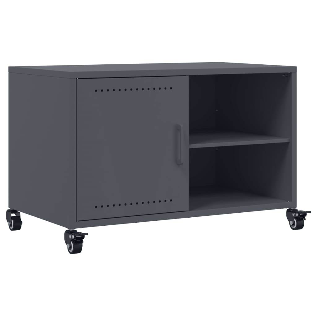 Meuble TV anthracite 68x39x43,5 cm acier - XIOS