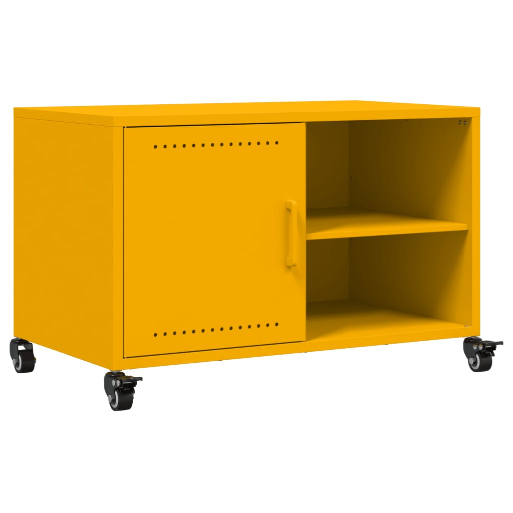 Meuble TV jaune moutarde 68x39x43,5 cm acier - XIOS
