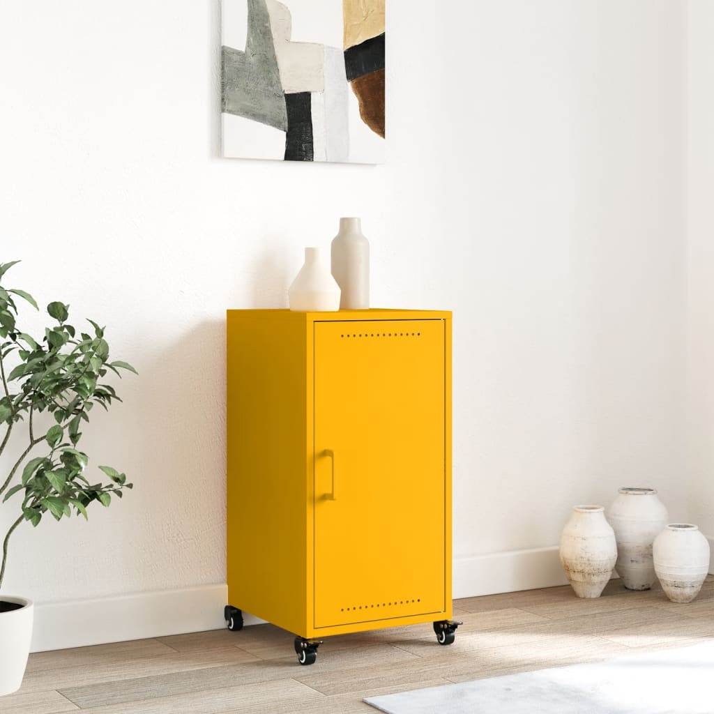 Buffet jaune moutarde 36x39x72 cm acier - XIOS