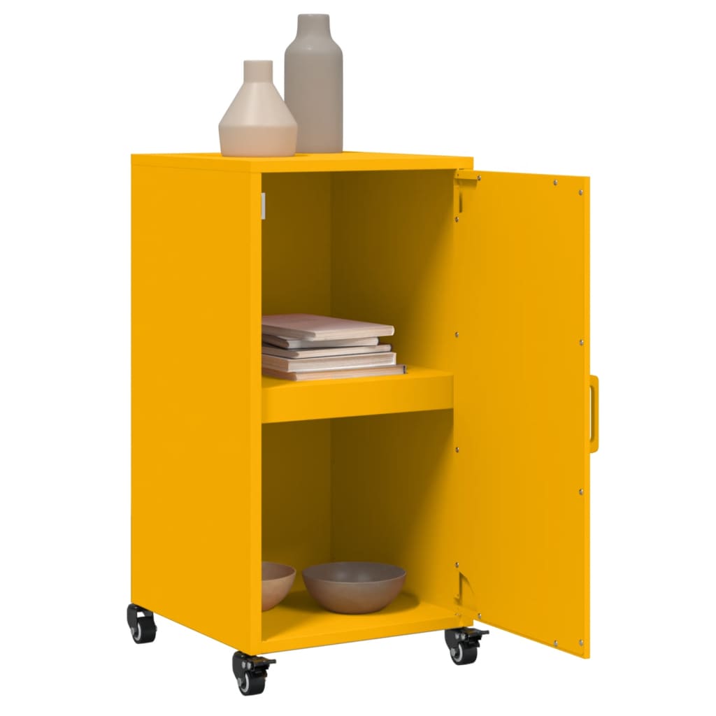 Buffet jaune moutarde 36x39x72 cm acier - XIOS