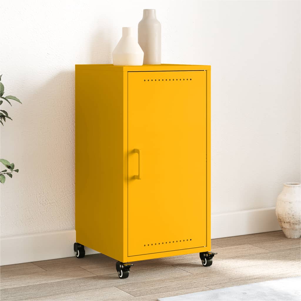 Buffet jaune moutarde 36x39x72 cm acier - XIOS