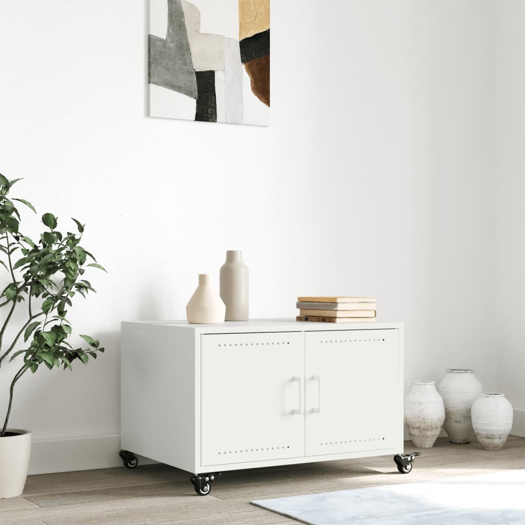 Table basse blanc 68x50x43,5 cm acier - XIOS