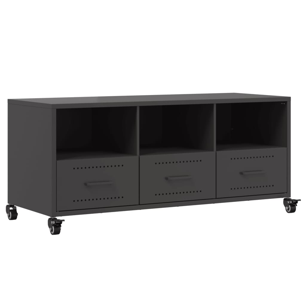 Meuble TV noir 100,5x39x43,5 cm acier - XIOS