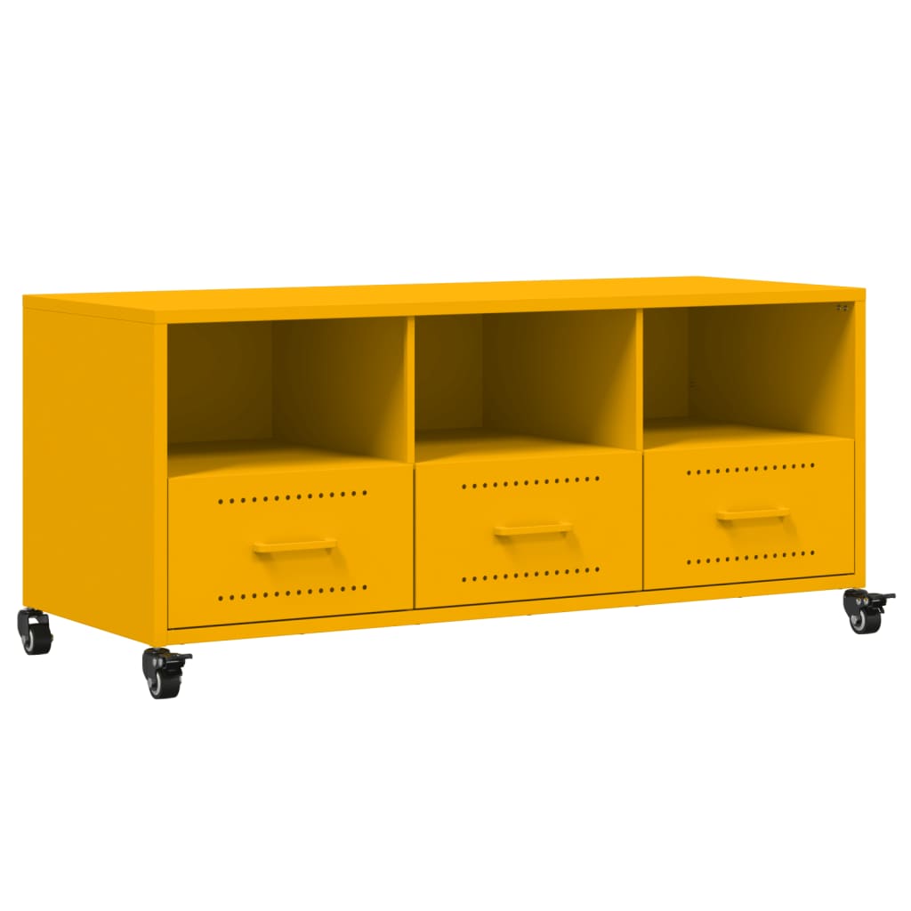 Meuble TV jaune moutarde 100,5x39x43,5 cm acier - XIOS