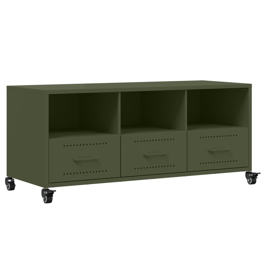 Meuble TV vert olive 100,5x39x43,5 cm acier - XIOS