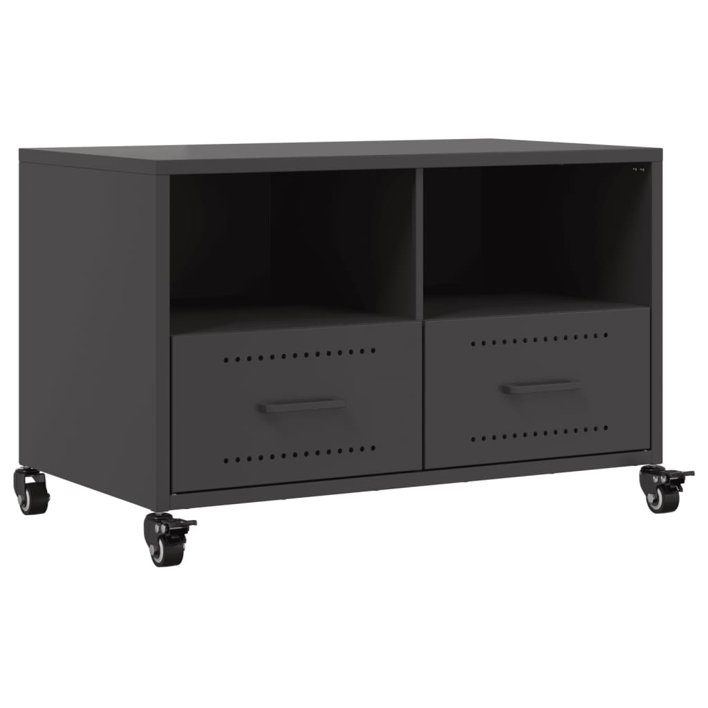 Meuble TV noir 68x39x43,5 cm acier - XIOS