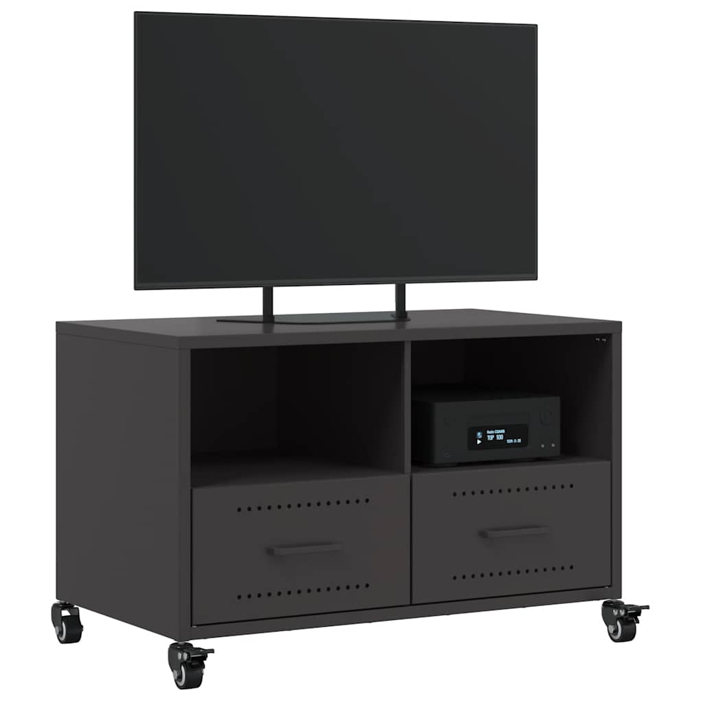 Meuble TV noir 68x39x43,5 cm acier - XIOS