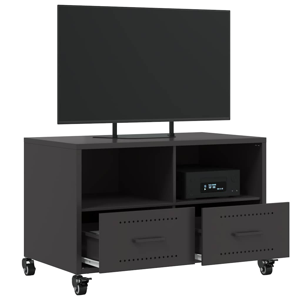 Meuble TV noir 68x39x43,5 cm acier - XIOS