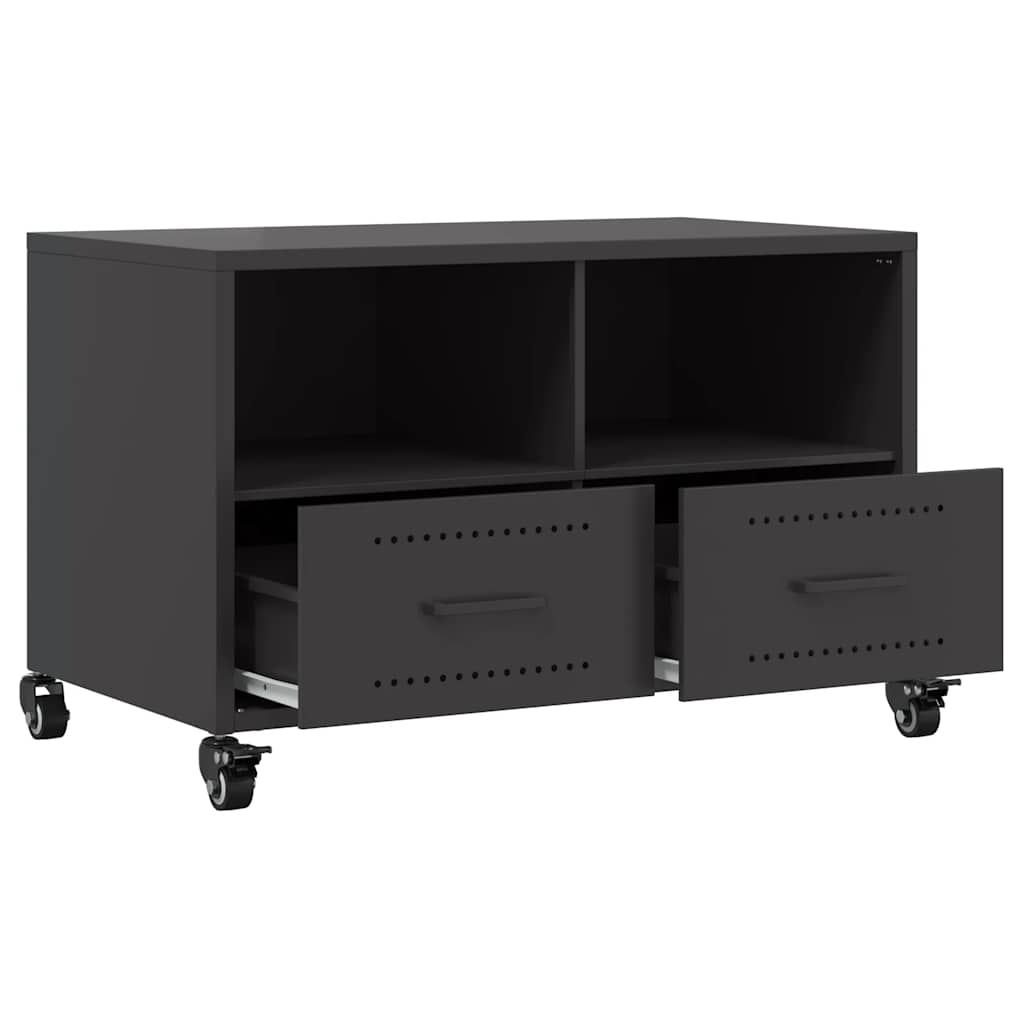 Meuble TV noir 68x39x43,5 cm acier - XIOS