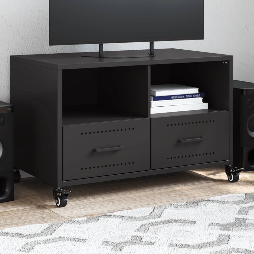 Meuble TV noir 68x39x43,5 cm acier - XIOS