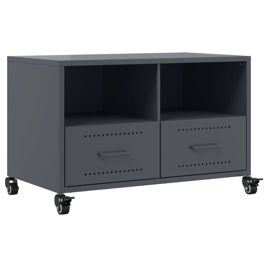 Meuble TV anthracite 68x39x43,5 cm acier - XIOS