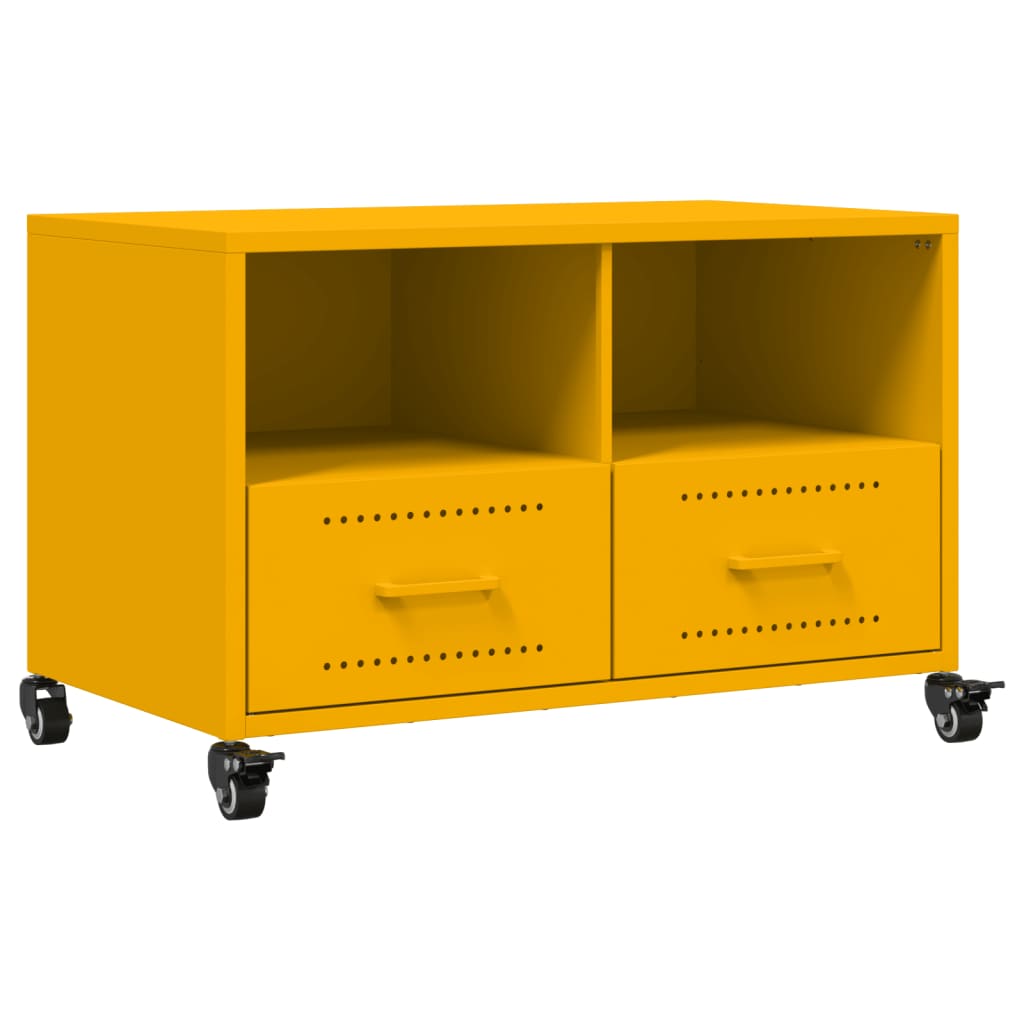 Meuble TV jaune moutarde 68x39x43,5 cm acier - XIOS
