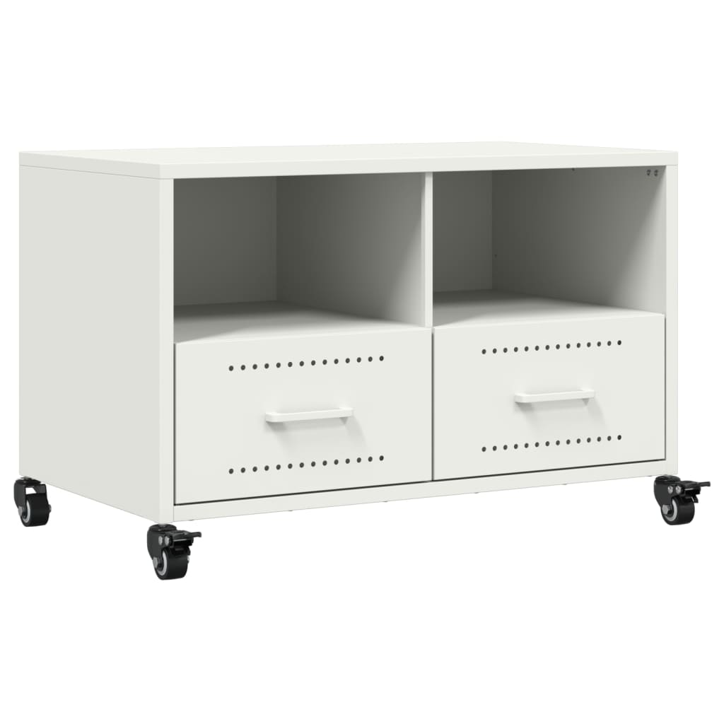 Meuble TV blanc 68x39x43,5 cm acier - XIOS