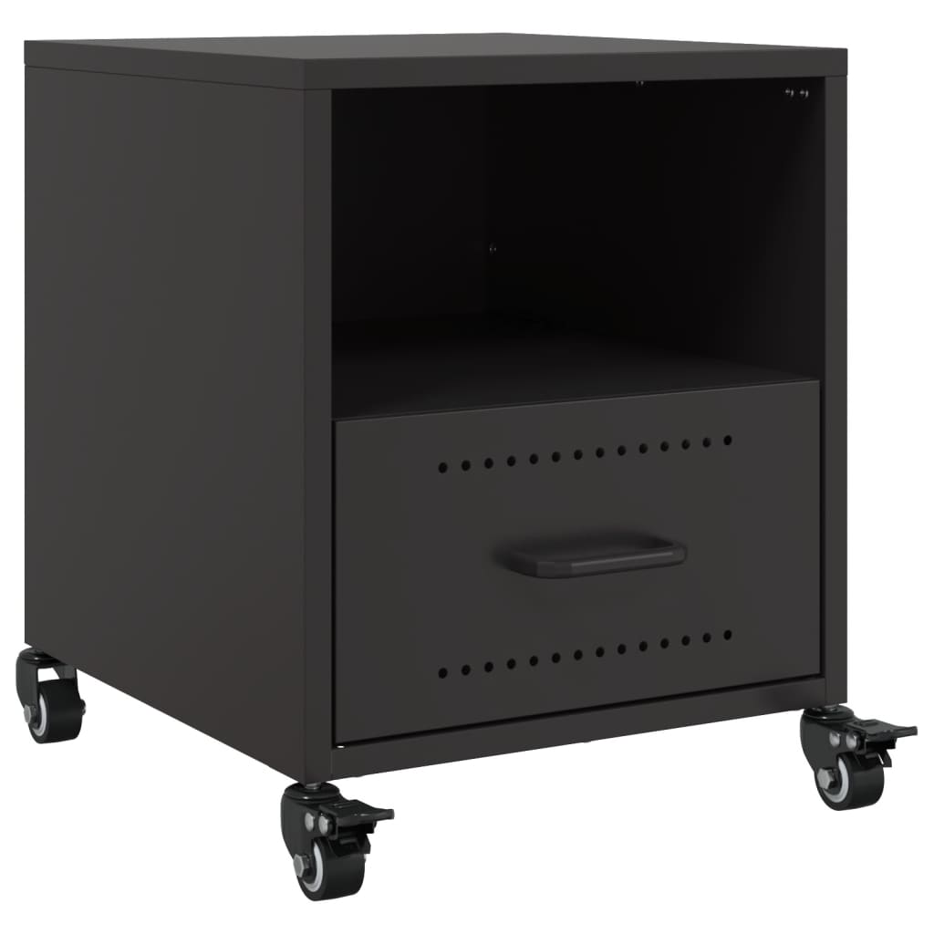 Tables de chevet 2 pcs noir 36x39x43,5 cm acier - XIOS