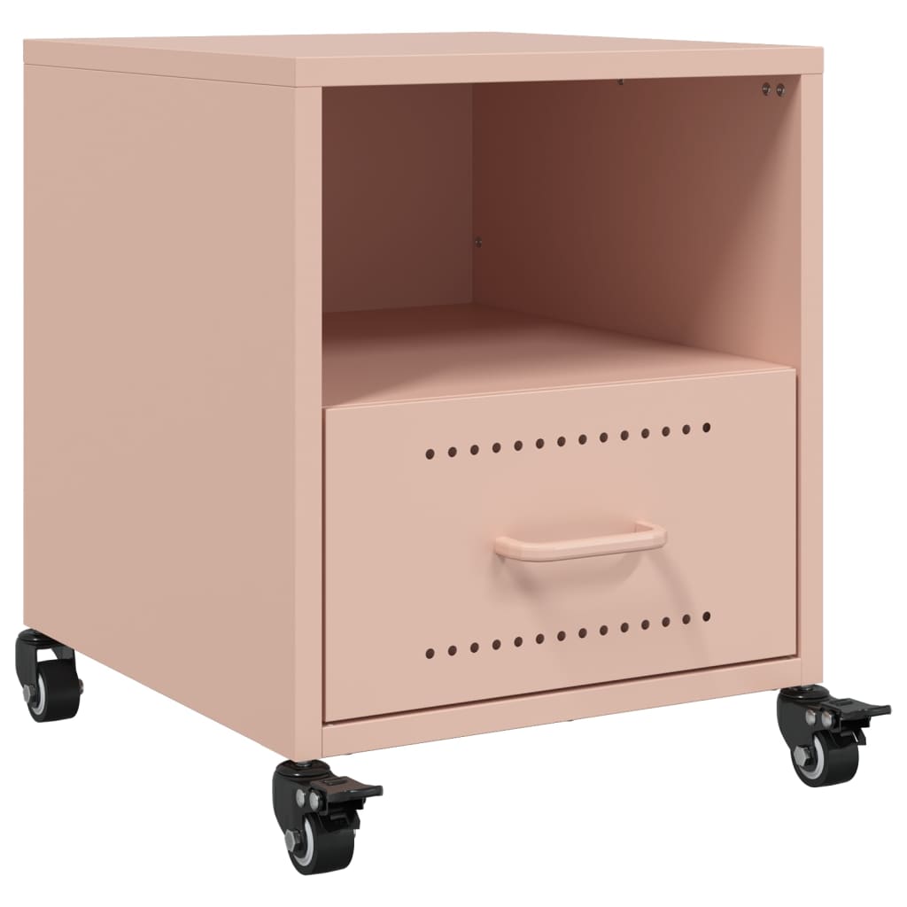 Tables de chevet 2 pcs rose 36x39x43,5 cm acier - XIOS