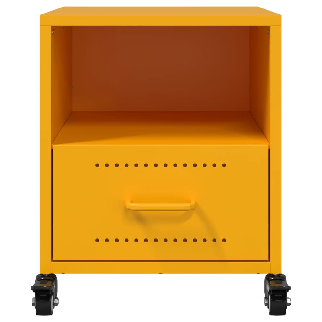 Table de chevet jaune moutarde 36x39x43,5 cm acier - XIOS