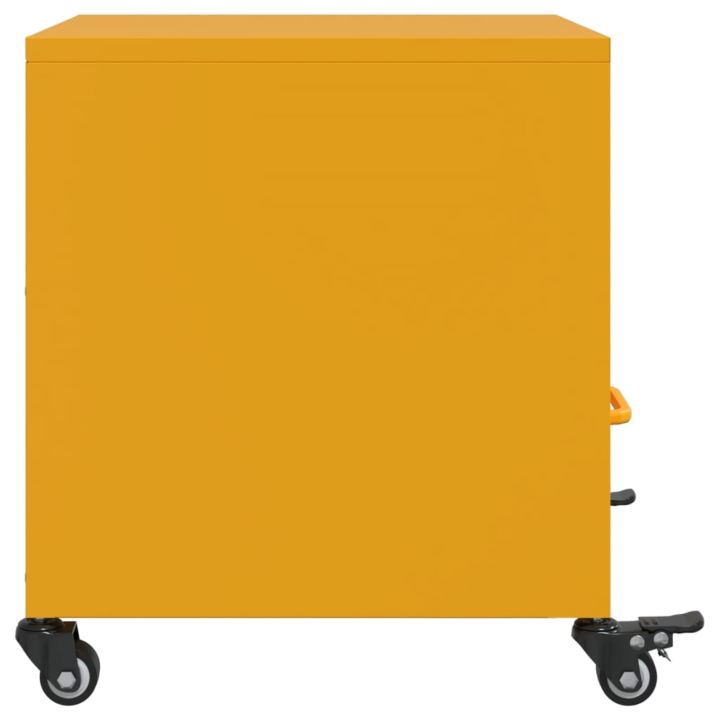 Table de chevet jaune moutarde 36x39x43,5 cm acier - XIOS