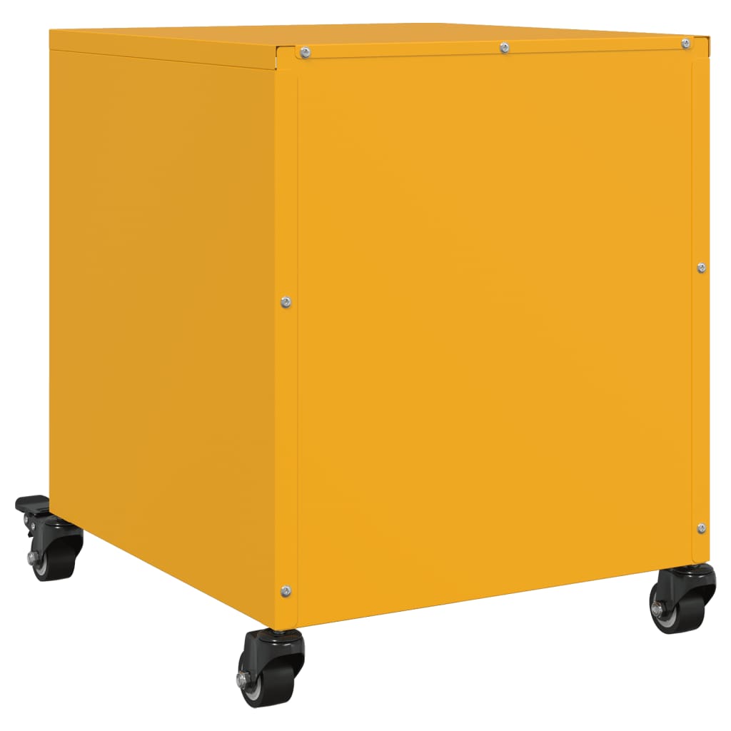 Table de chevet jaune moutarde 36x39x43,5 cm acier - XIOS