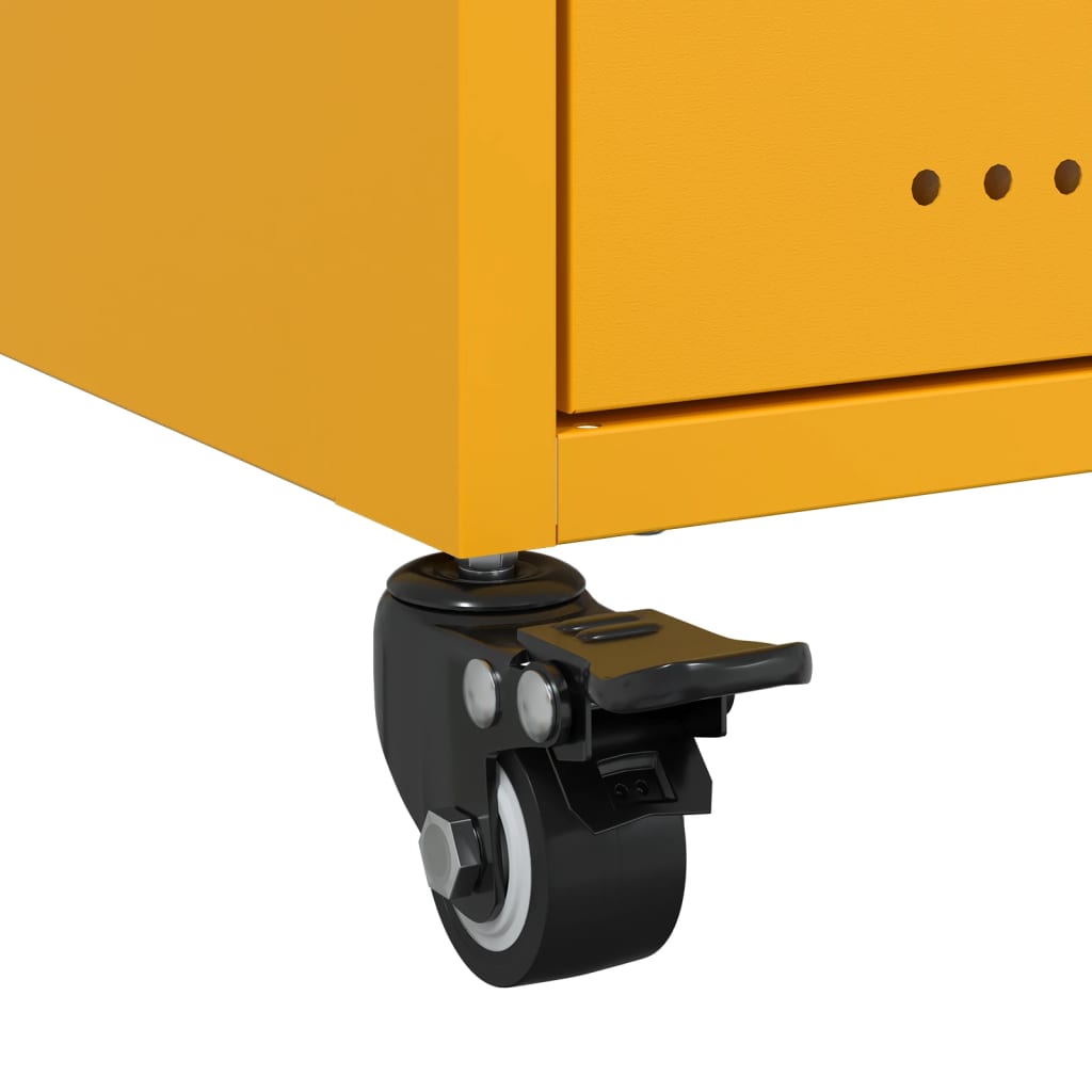 Table de chevet jaune moutarde 36x39x43,5 cm acier - XIOS