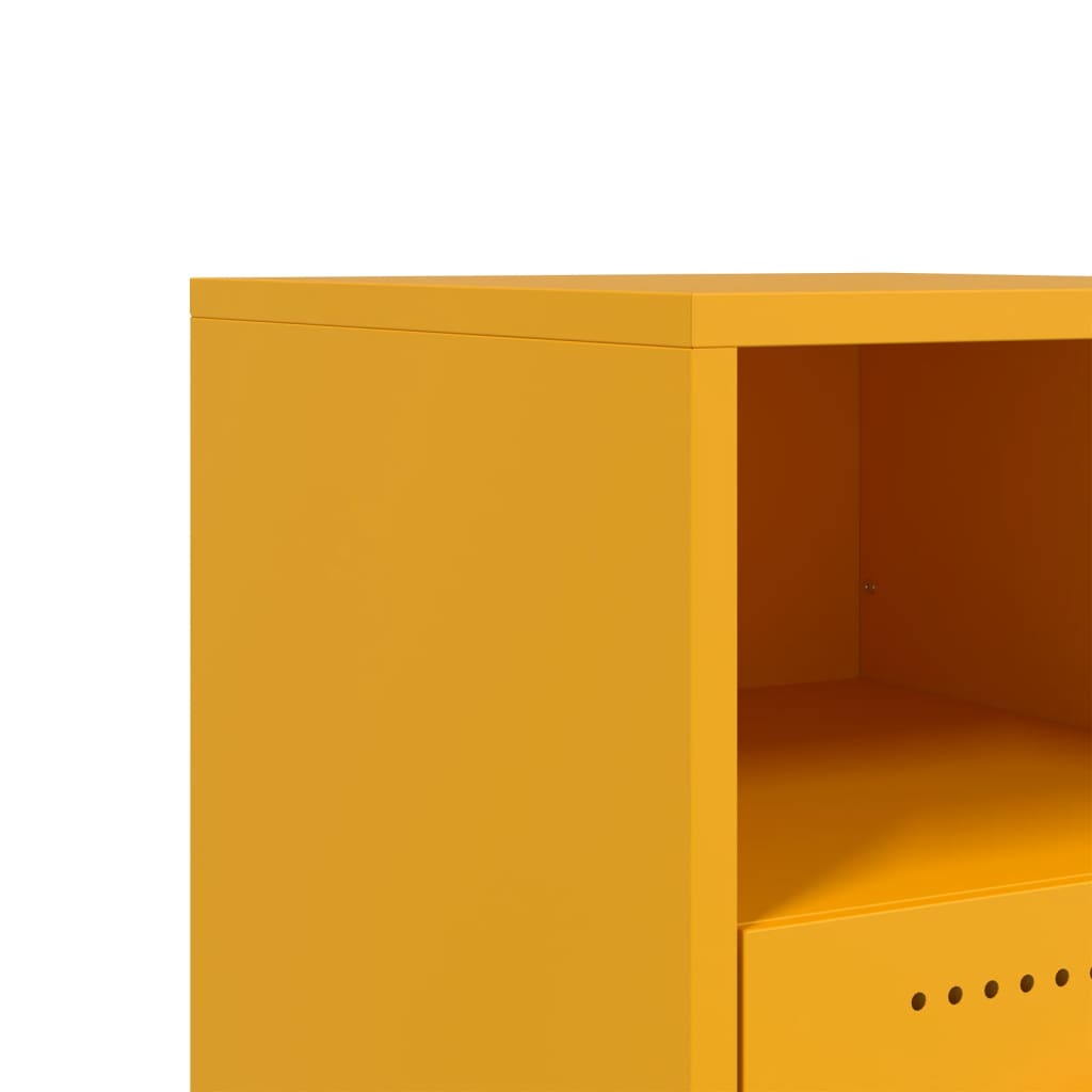 Table de chevet jaune moutarde 36x39x43,5 cm acier - XIOS
