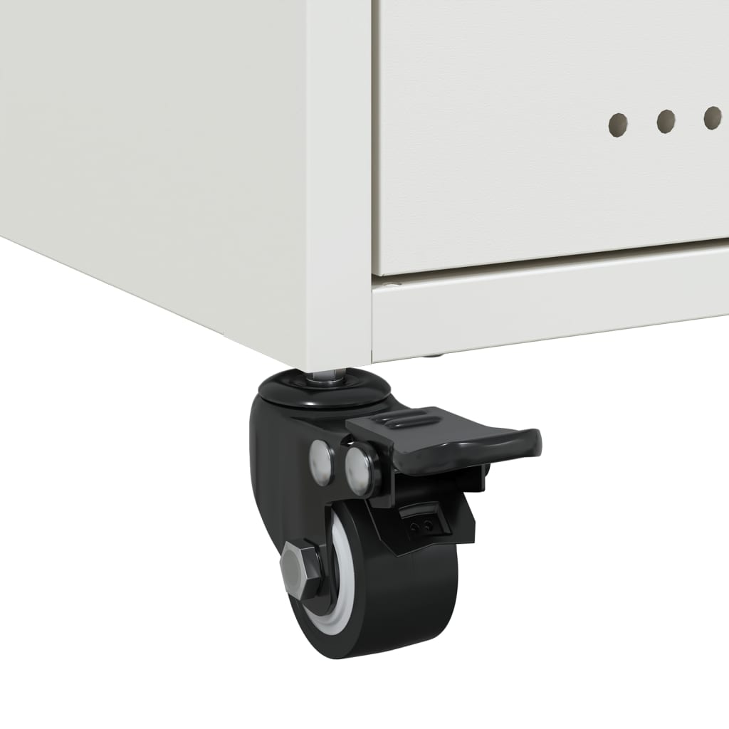 Tables de chevet 2 pcs blanc 36x39x43,5 cm acier - XIOS