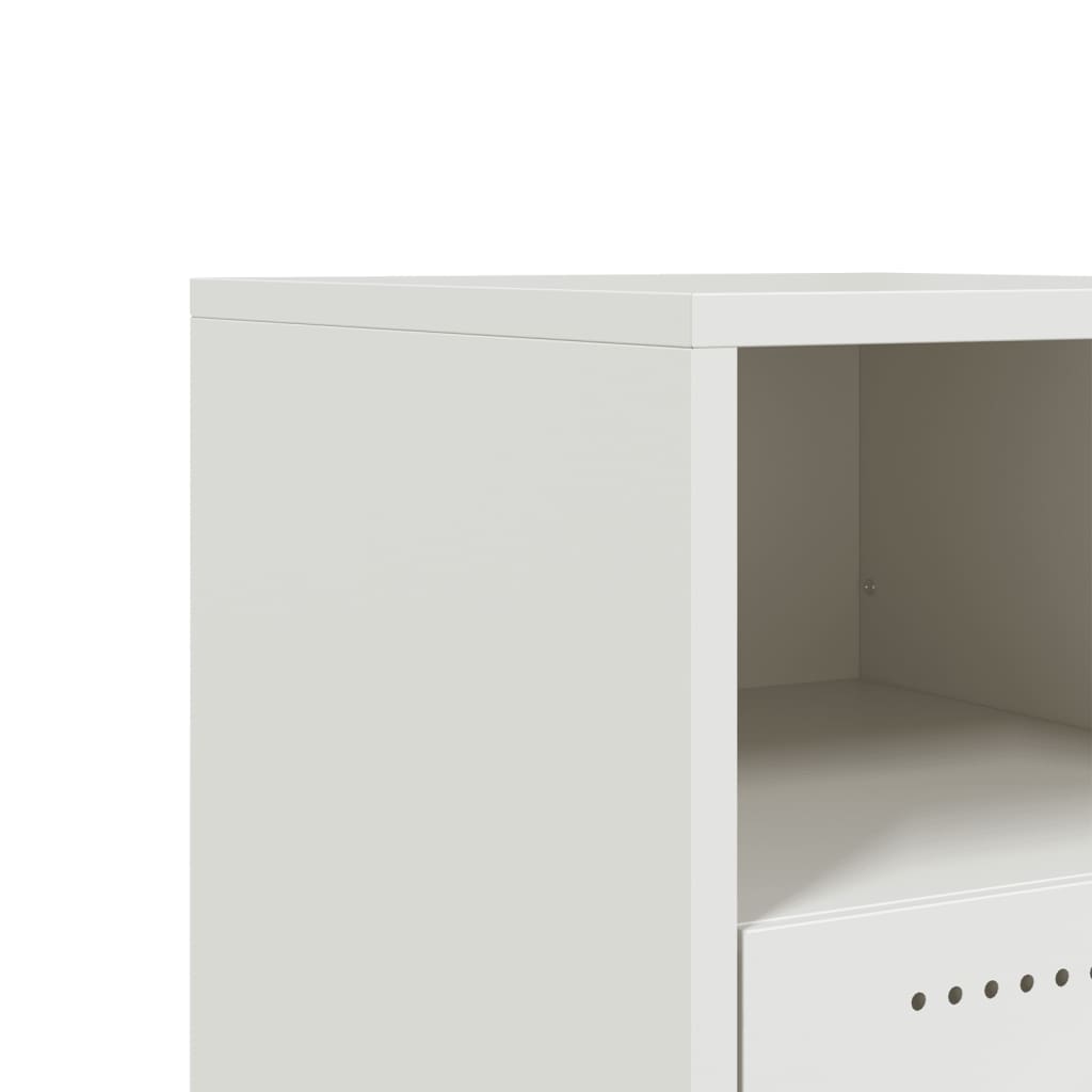 Tables de chevet 2 pcs blanc 36x39x43,5 cm acier - XIOS