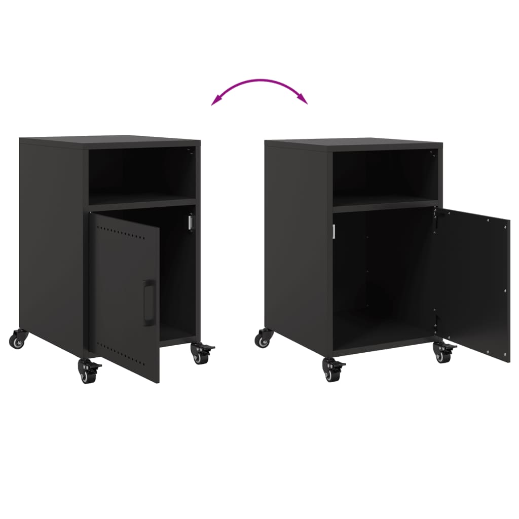 Tables de chevet 2 pcs noir 36x39x59 cm acier - XIOS