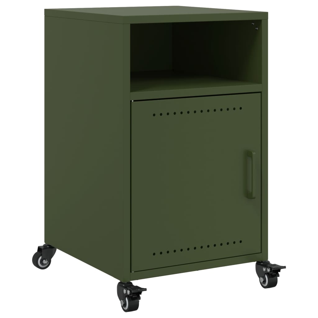 Tables de chevet 2 pcs vert olive 36x39x59 cm acier - XIOS