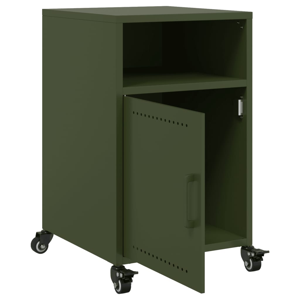Tables de chevet 2 pcs vert olive 36x39x59 cm acier - XIOS