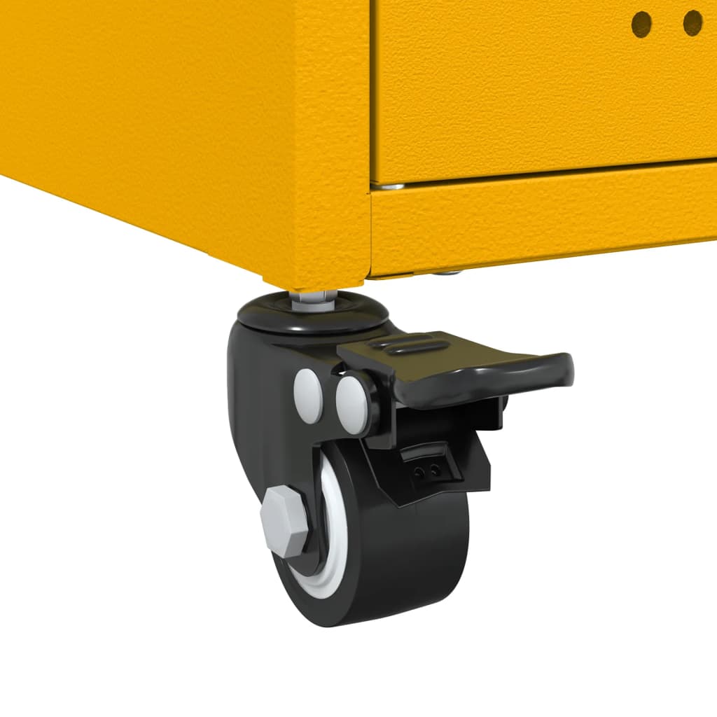 Table de chevet jaune moutarde 36x39x59 cm acier - XIOS