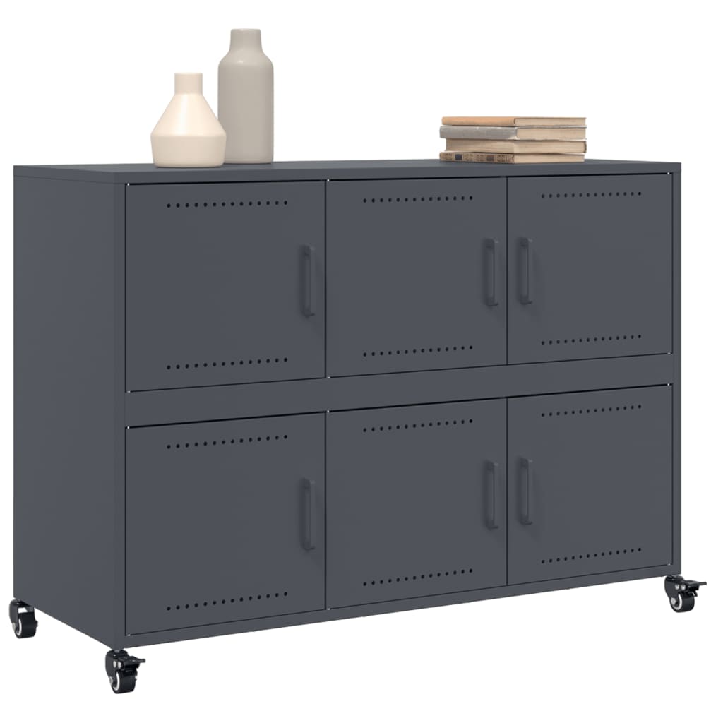 Buffet anthracite 100,5x39x72 cm acier