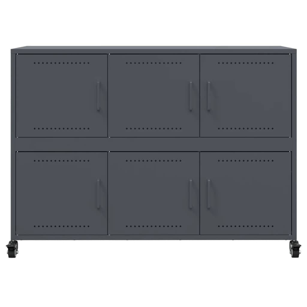 Buffet anthracite 100,5x39x72 cm acier