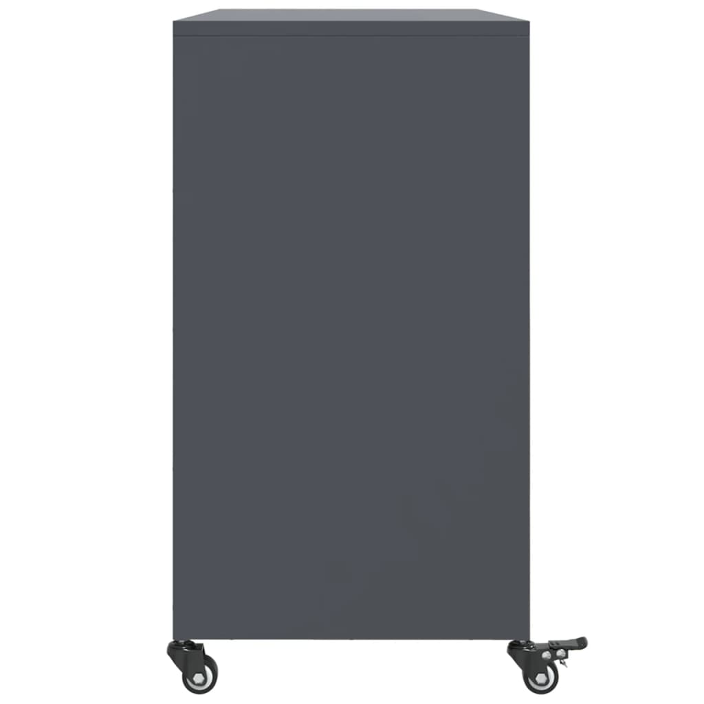 Buffet anthracite 100,5x39x72 cm acier