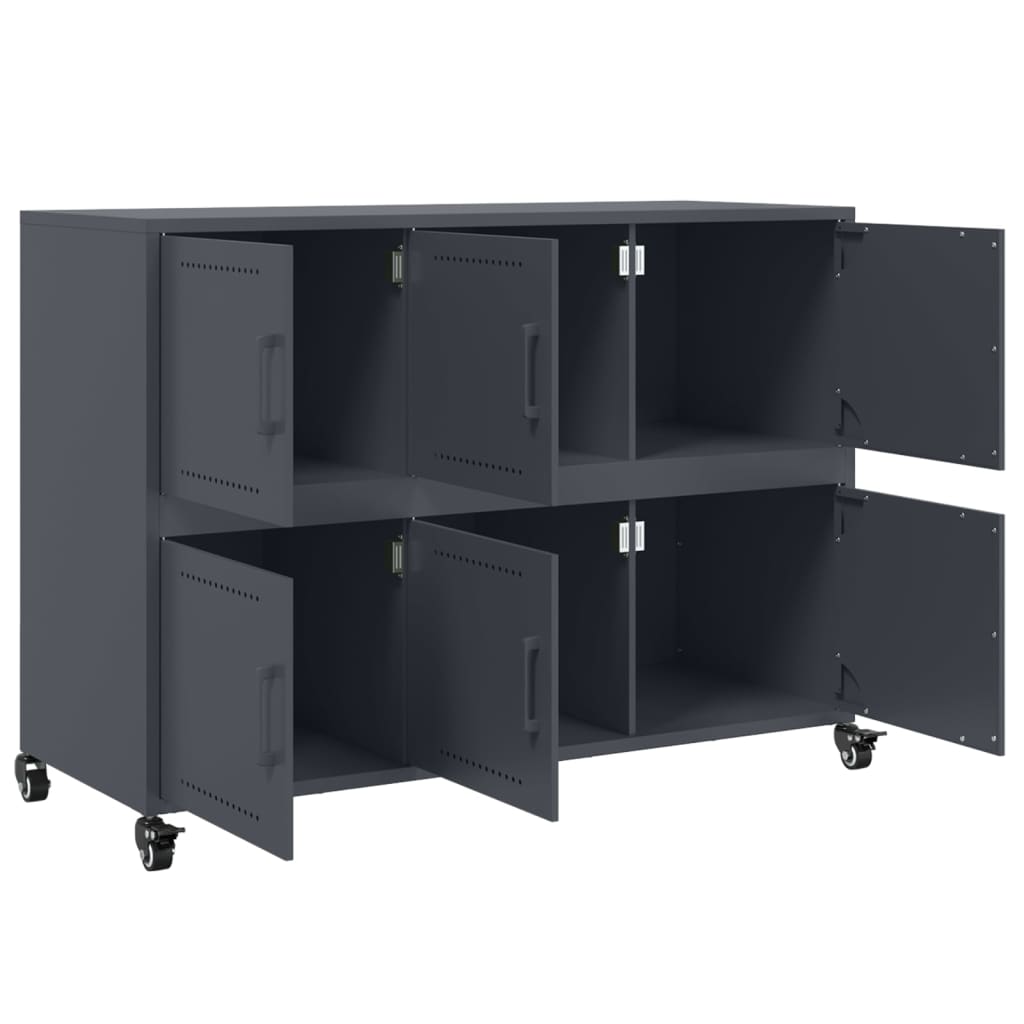 Buffet anthracite 100,5x39x72 cm acier