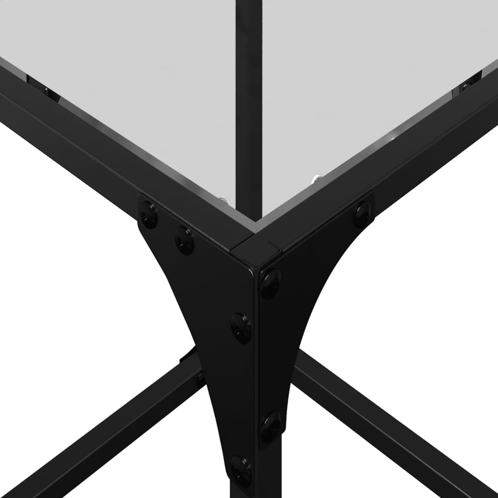 Table basse avec dessus en verre transparent 30x30x40 cm acier - XIOS